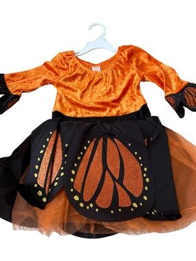 Orange Butterfly Tulle Kids Costume Dress